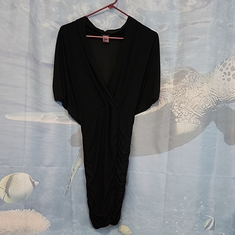 Elegant Black Draped Dress
